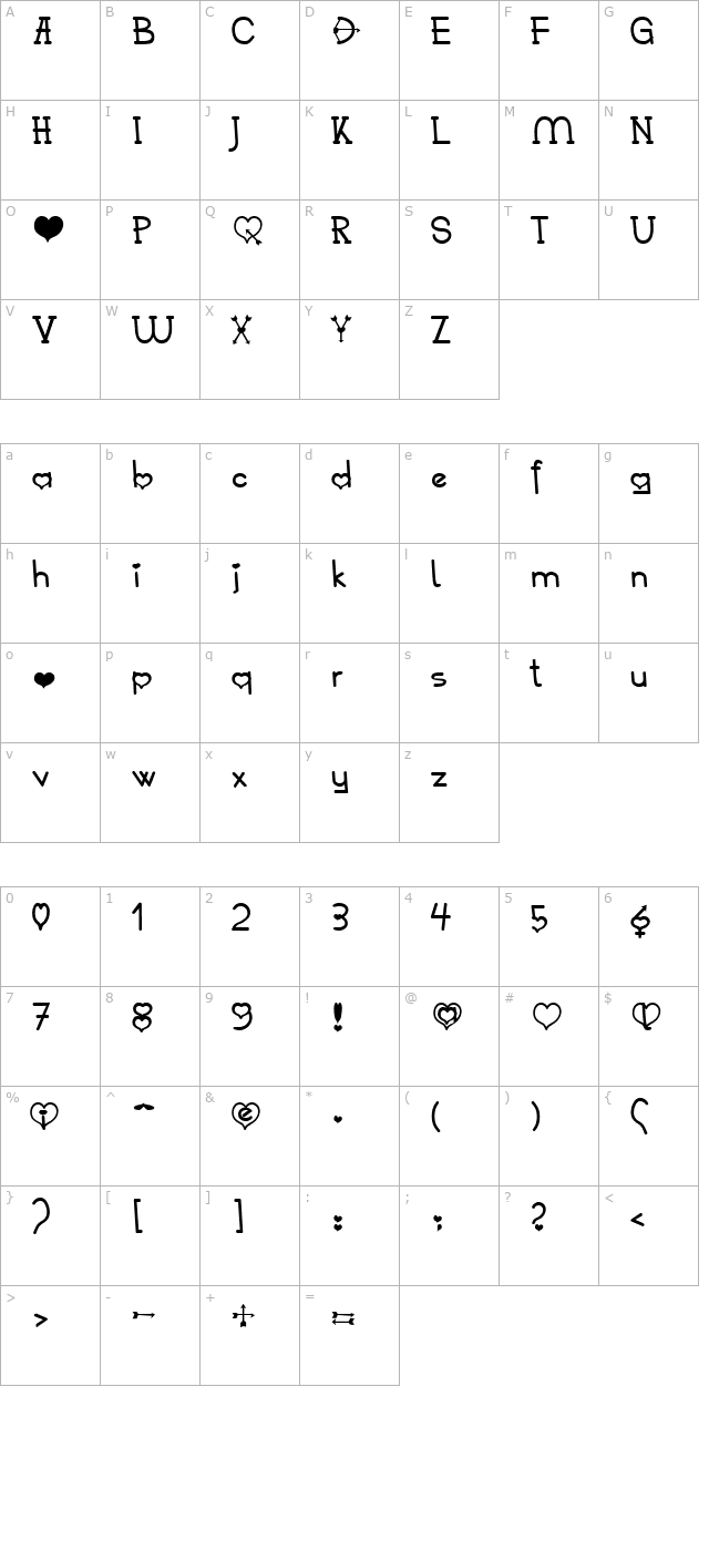 Heart2Heart Becker character map