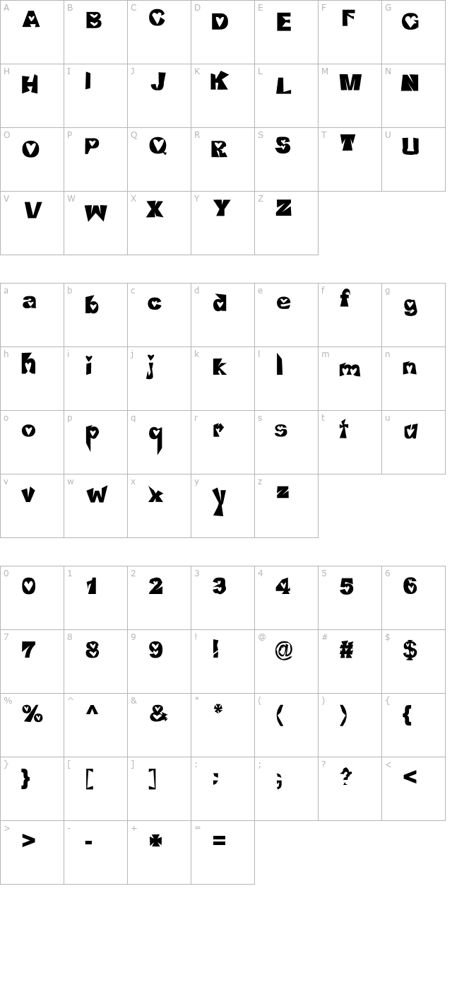 heartless-valiumwhore character map