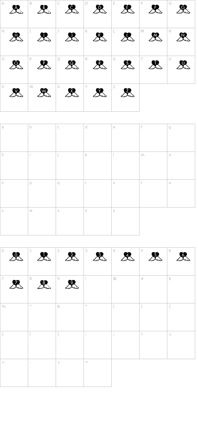 heARTs character map