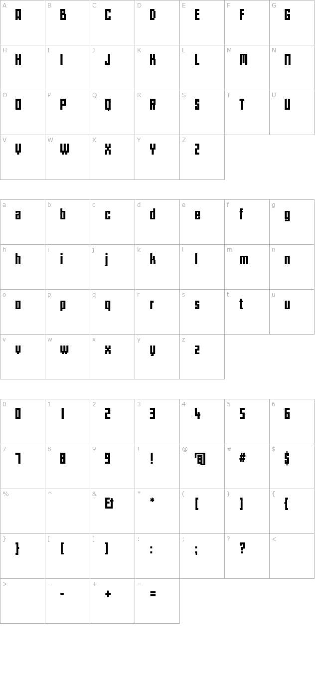 HectorCarre character map