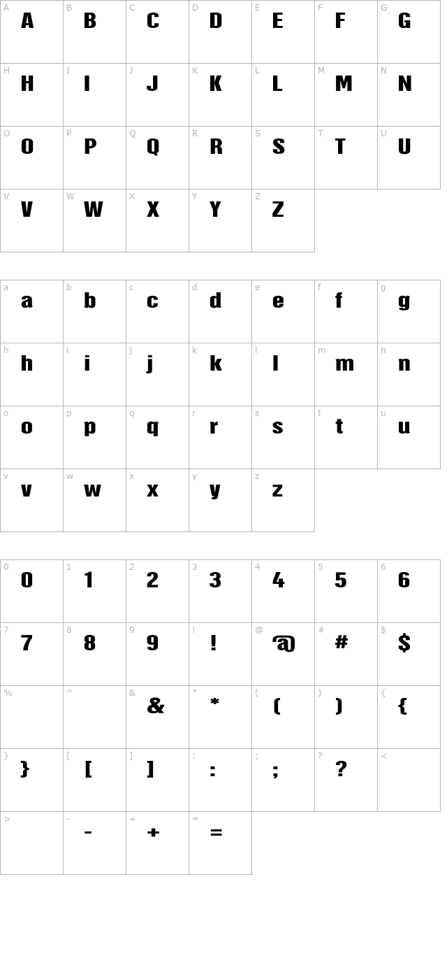 HectorExtended character map