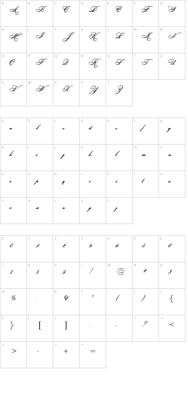 heddyopti-script character map