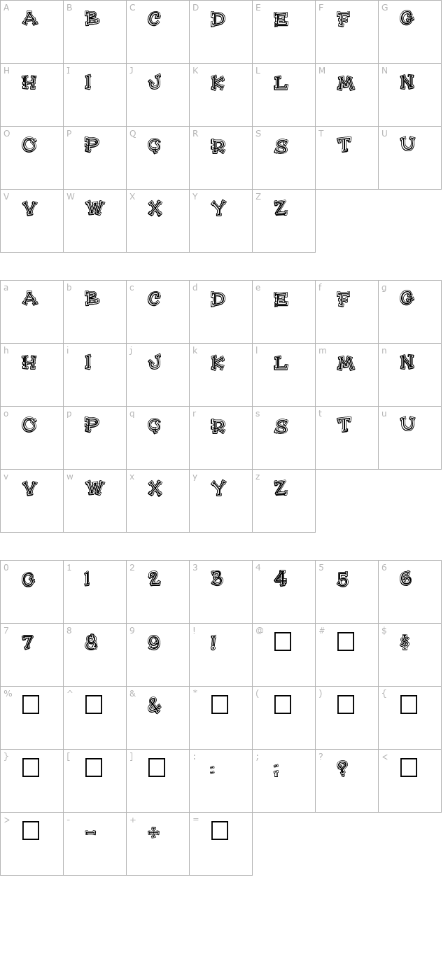 hee-haw character map