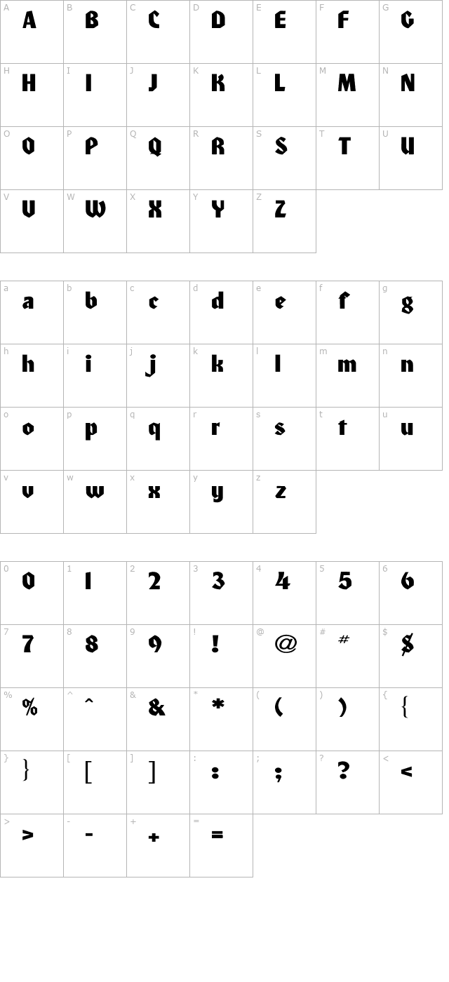 Heidelberg-Normal Wd character map