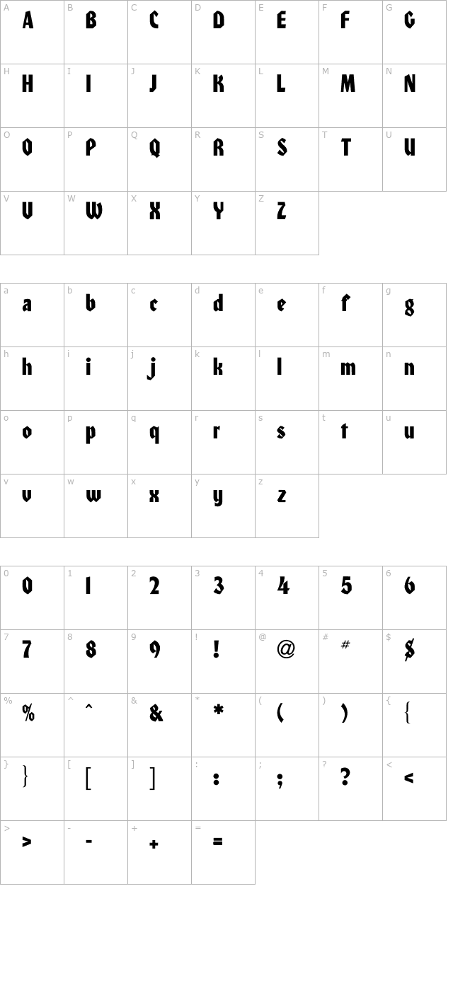 heidelberg-normal character map