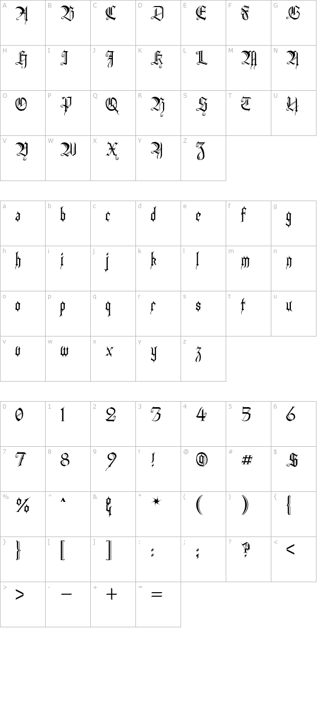 Heidorn Hill character map