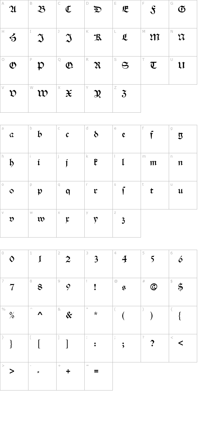 HelenaBecker character map