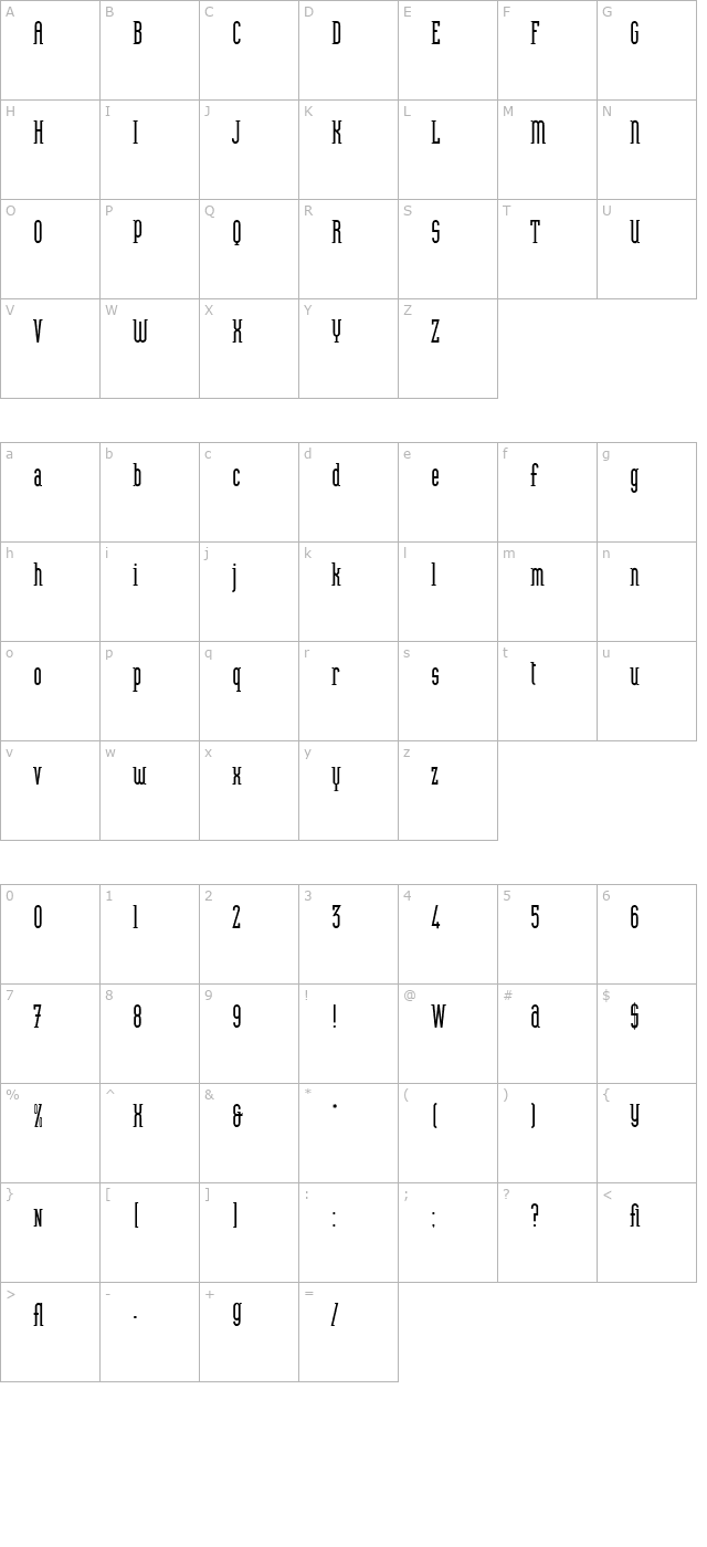 heliotype-let-plain10 character map