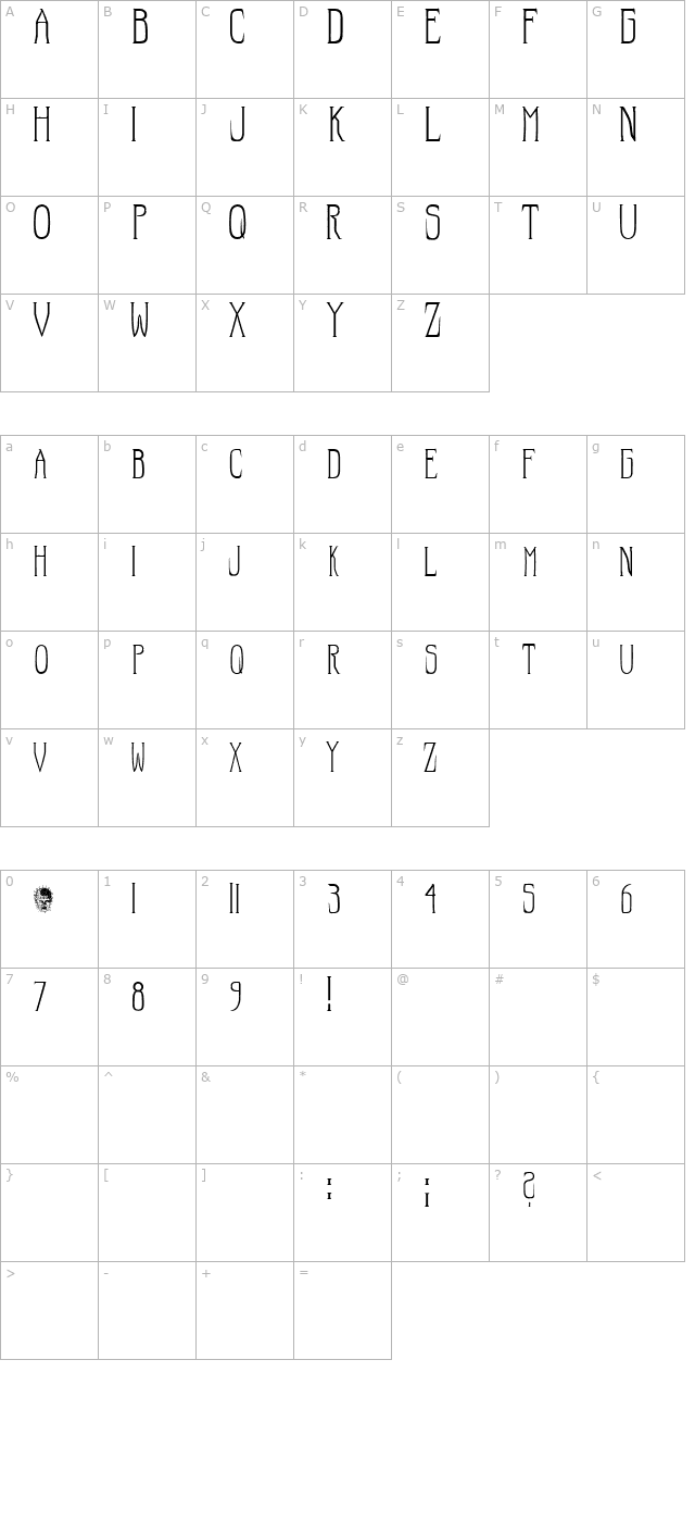 hellraiser-sc character map