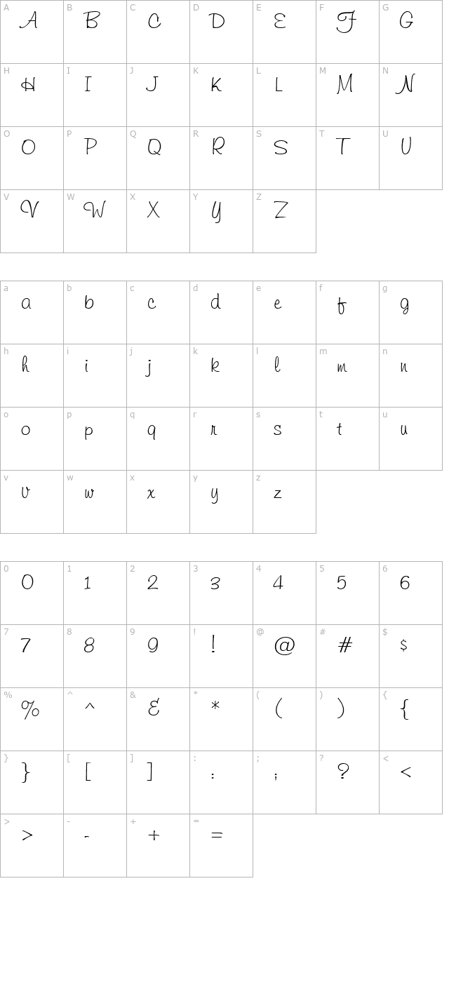 Helmsley Regular character map