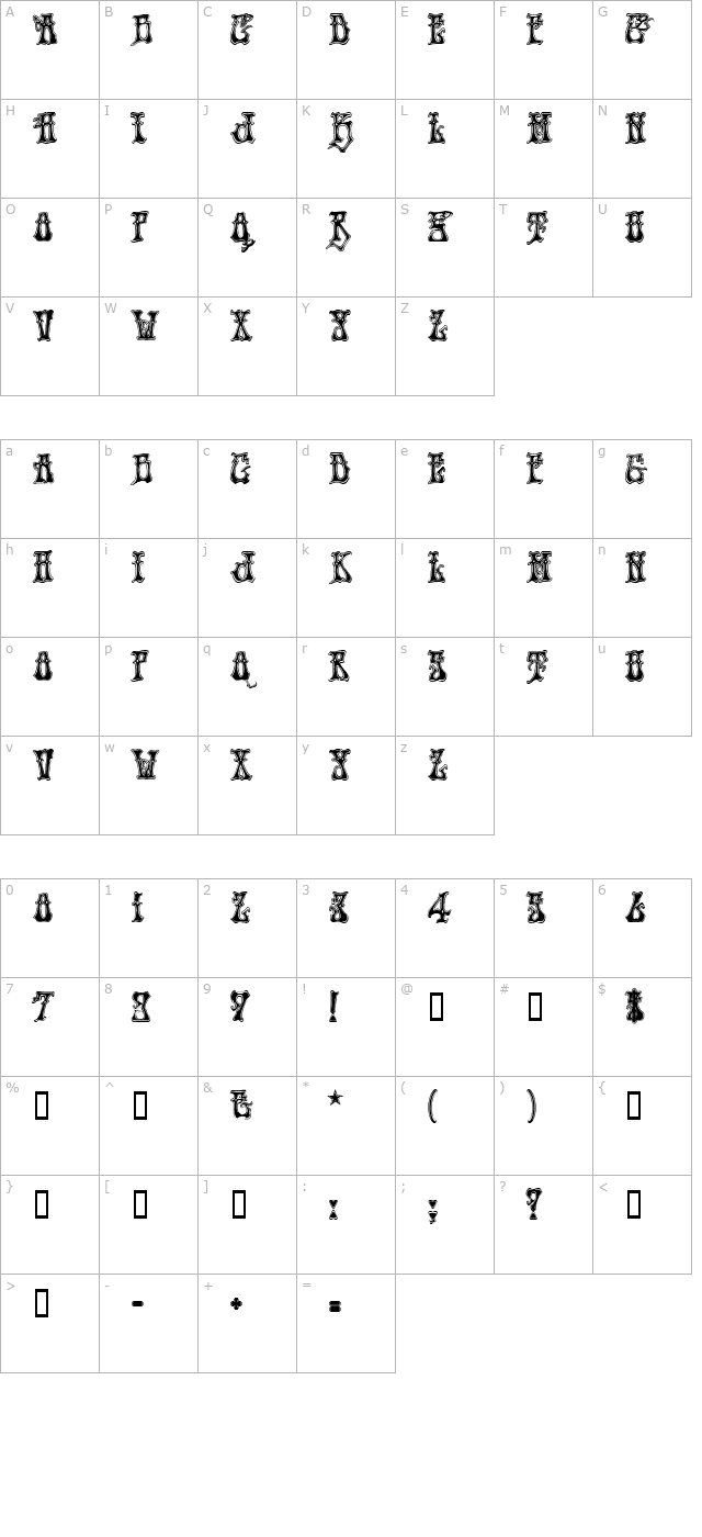 HendrixHardRock character map