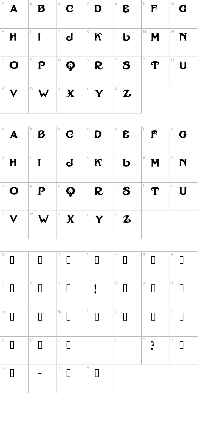 Henry Morgan character map