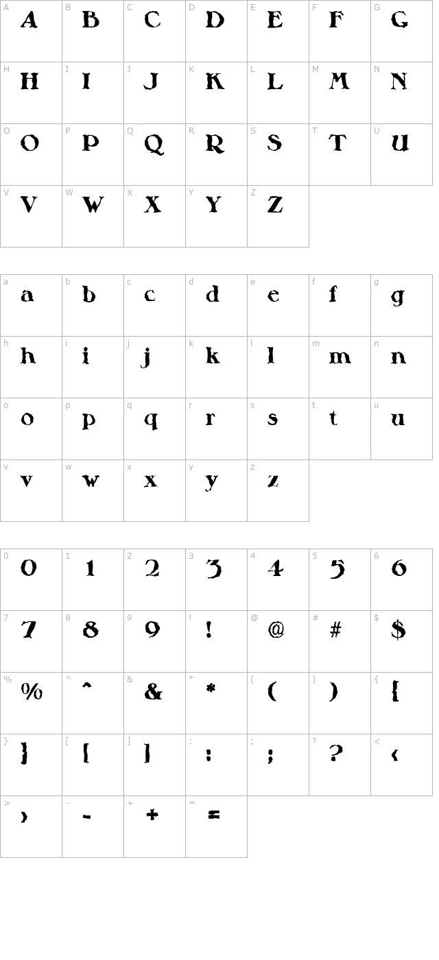 henrybeckerrandom-extrabold-regular character map