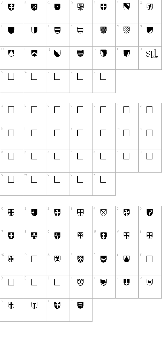 Herald character map