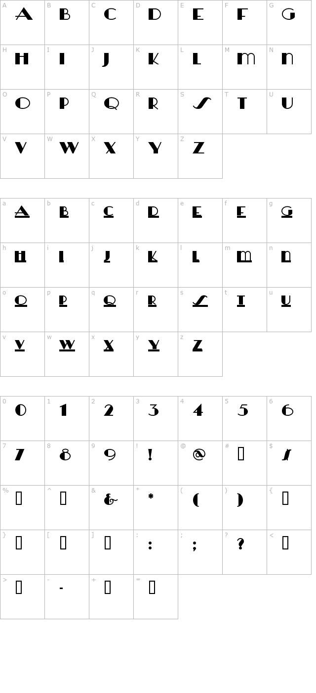 HeraldSquare character map