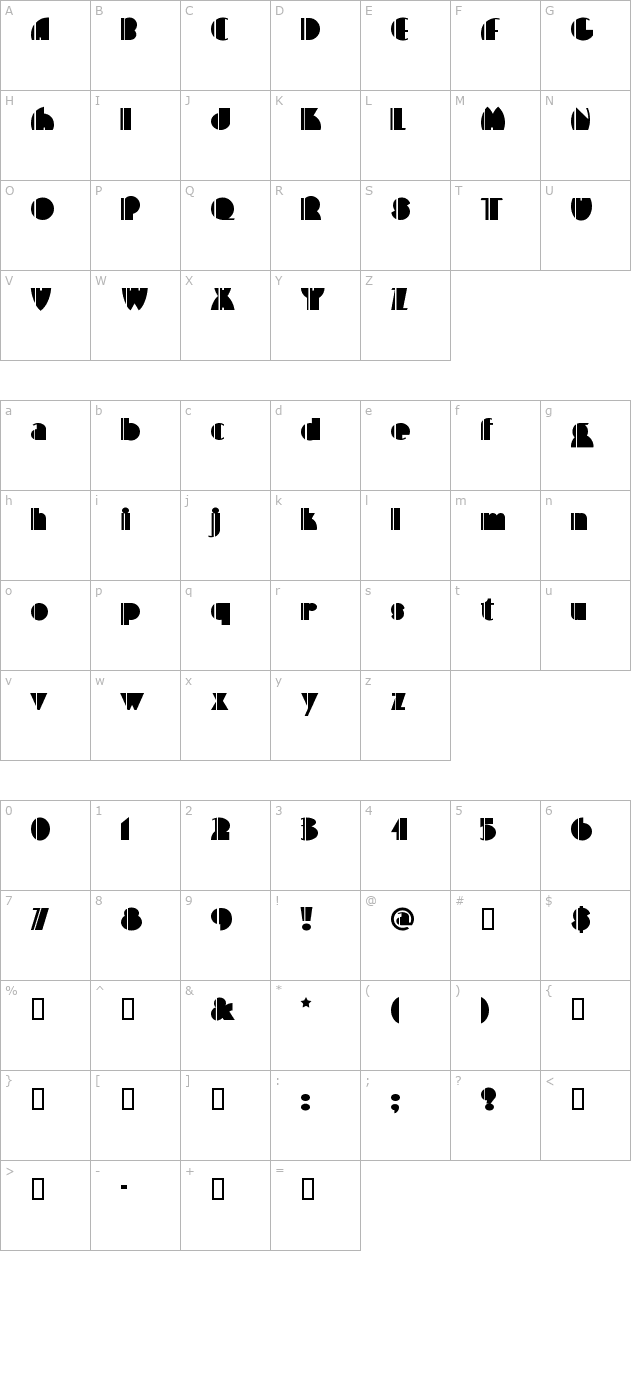 High Five character map