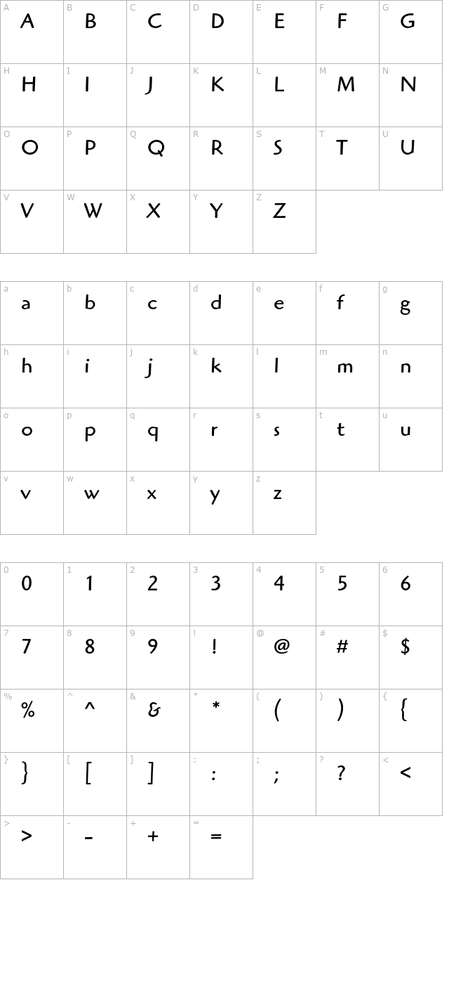 highlanderstd-book character map