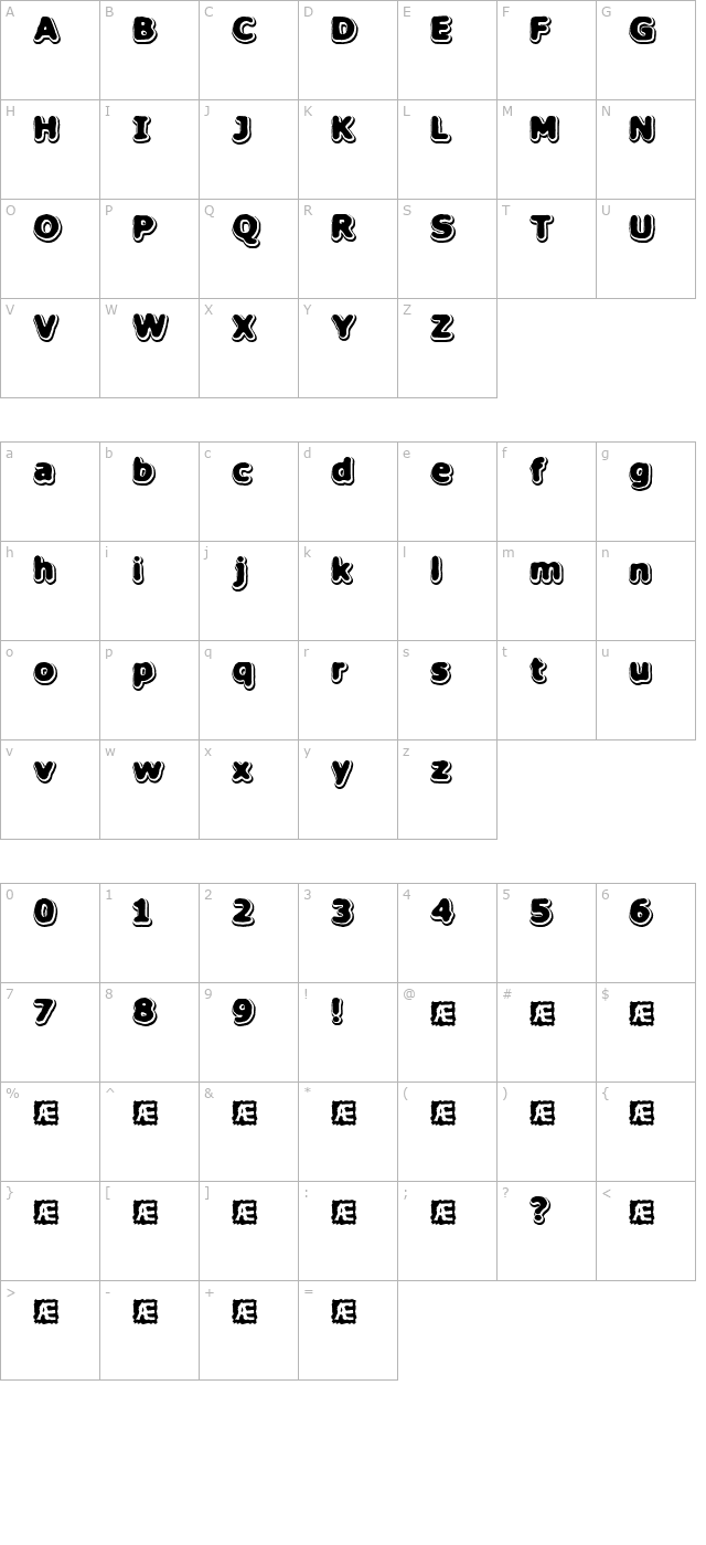 Hillock (BRK) character map