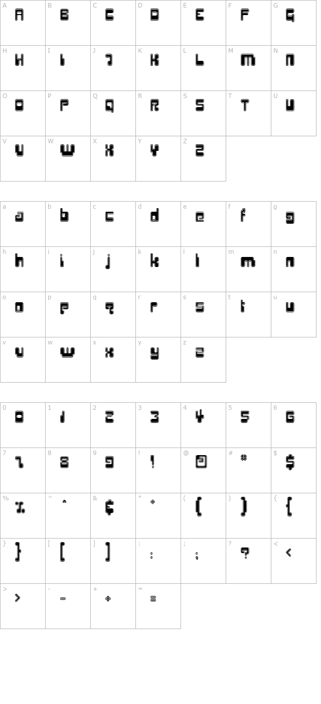 HiroOutline character map