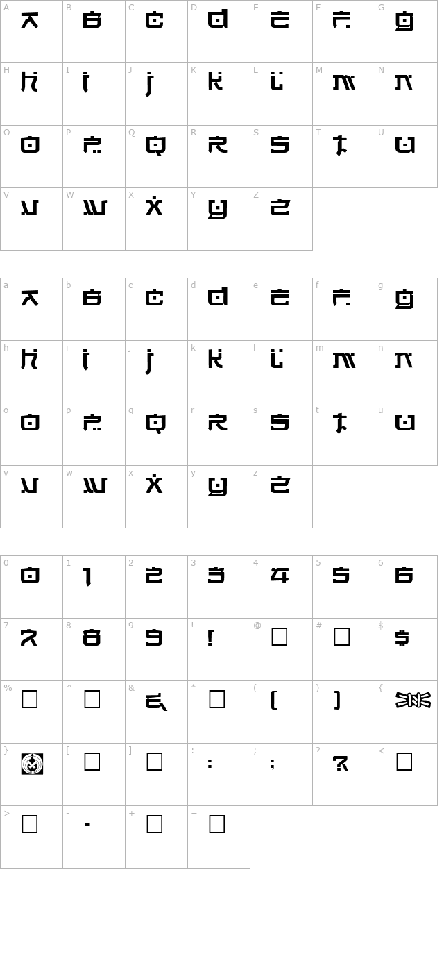 hirosh character map