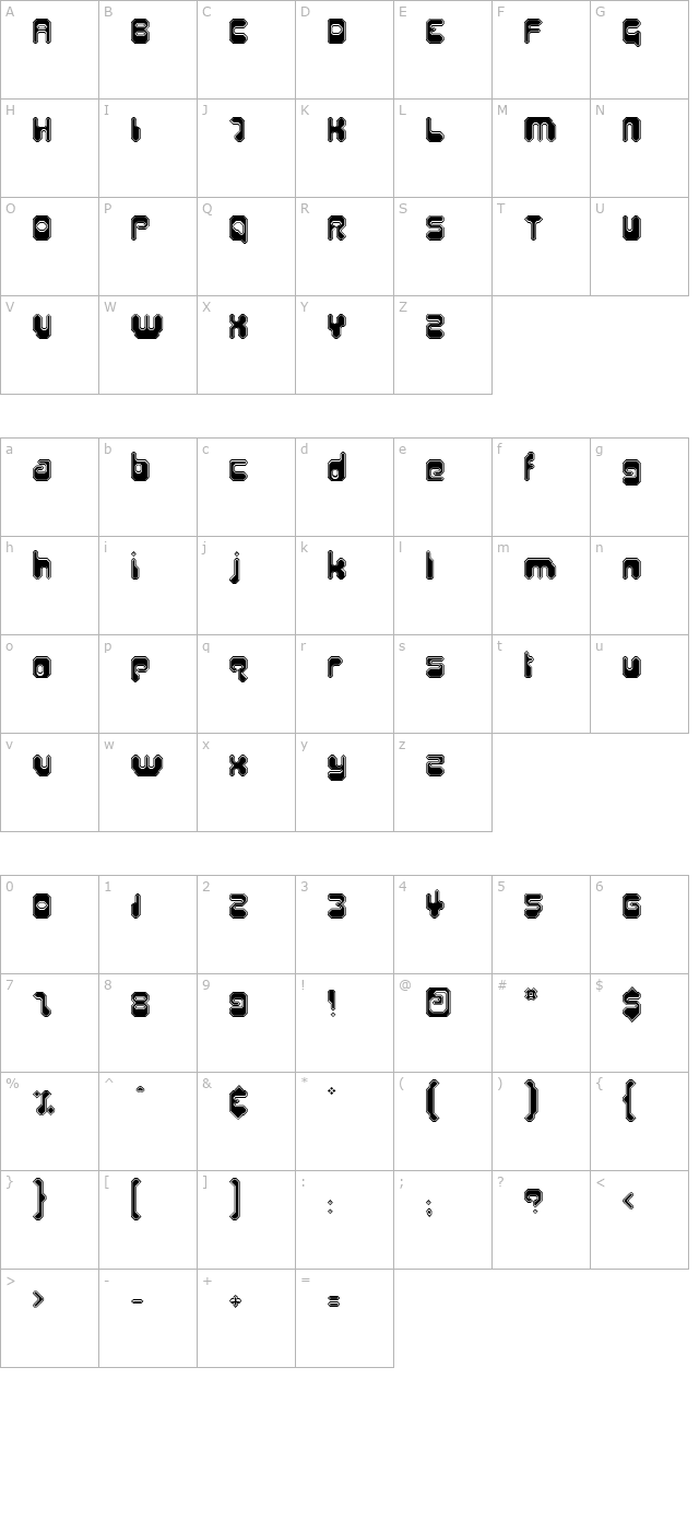 hirosharp-outline character map