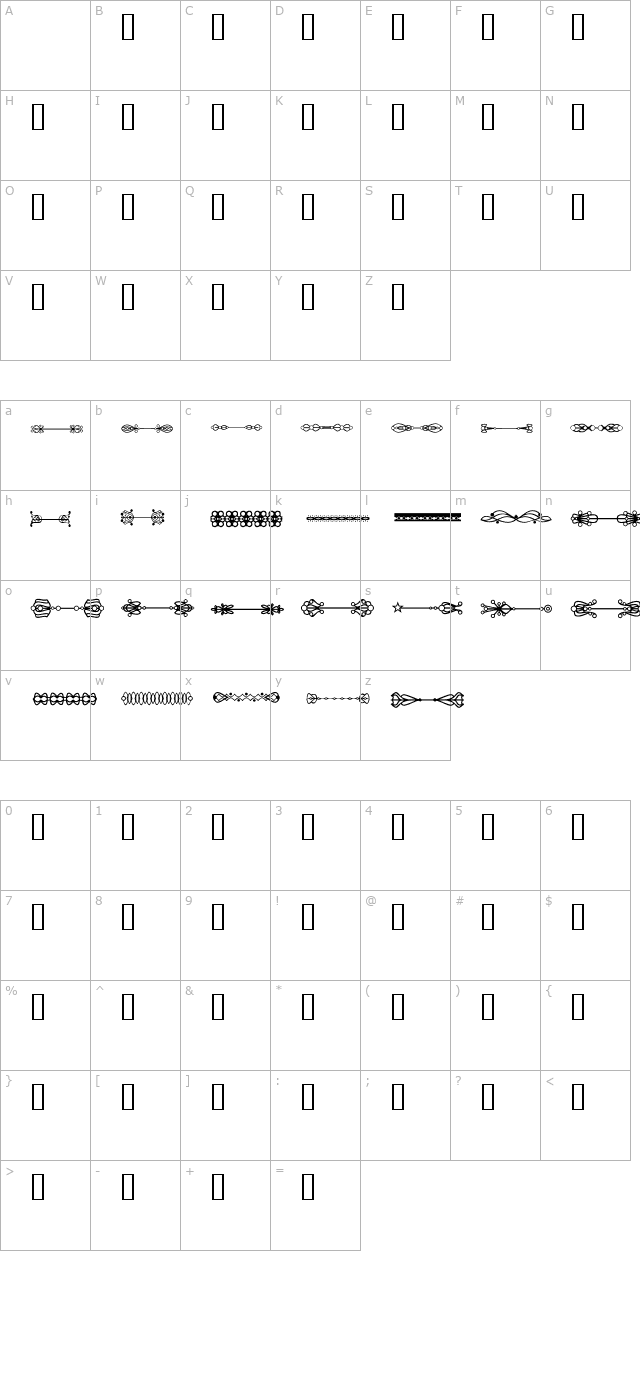 HMGDividers3 character map