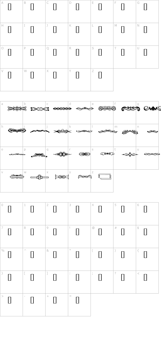 HMGFonts4 character map