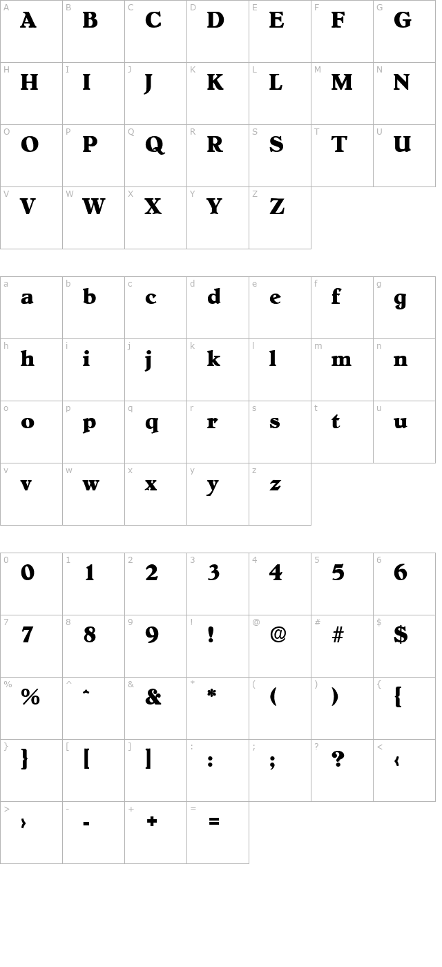 Hoboken-Serial-ExtraBold-Regular character map