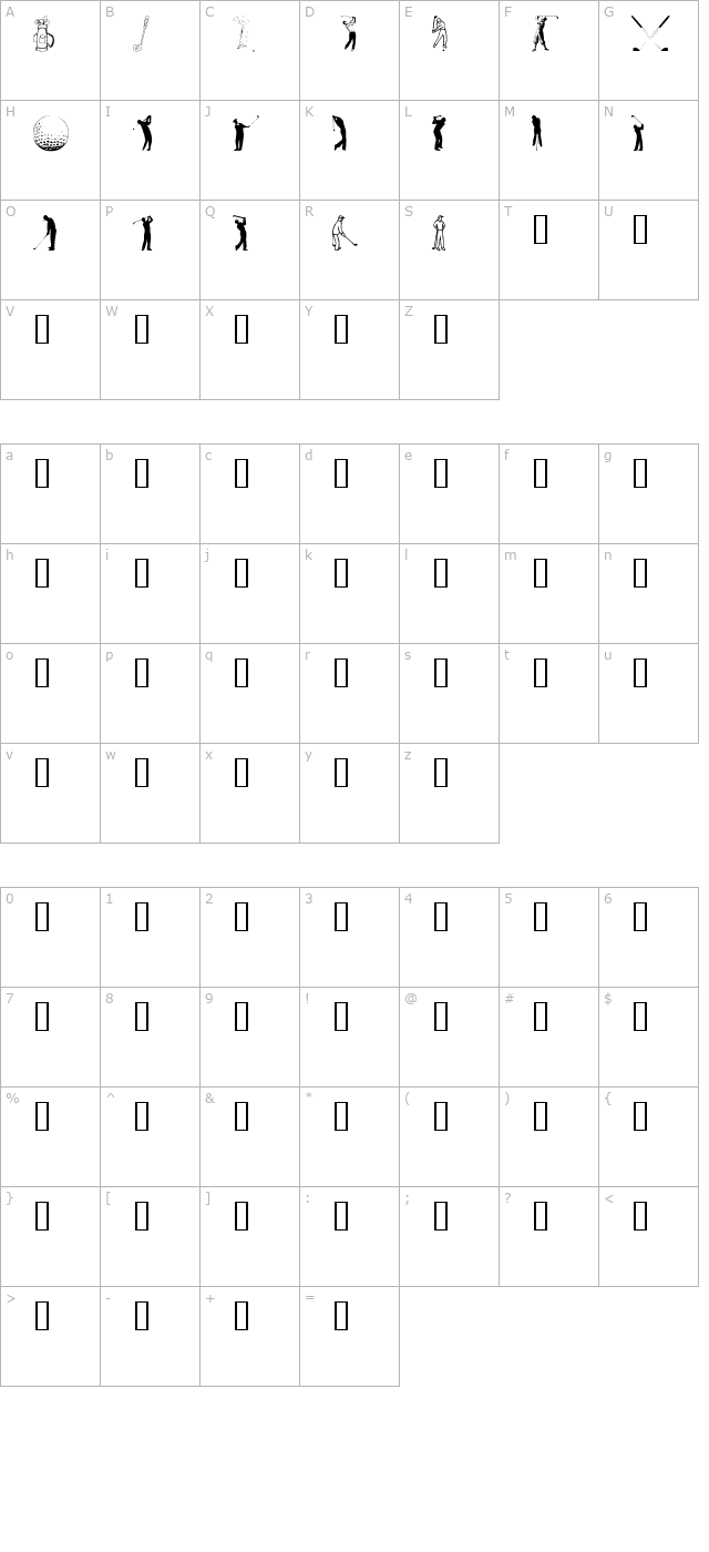 Hole in One character map