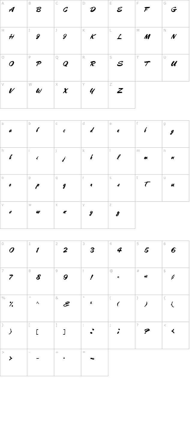 holiday-best-medium character map