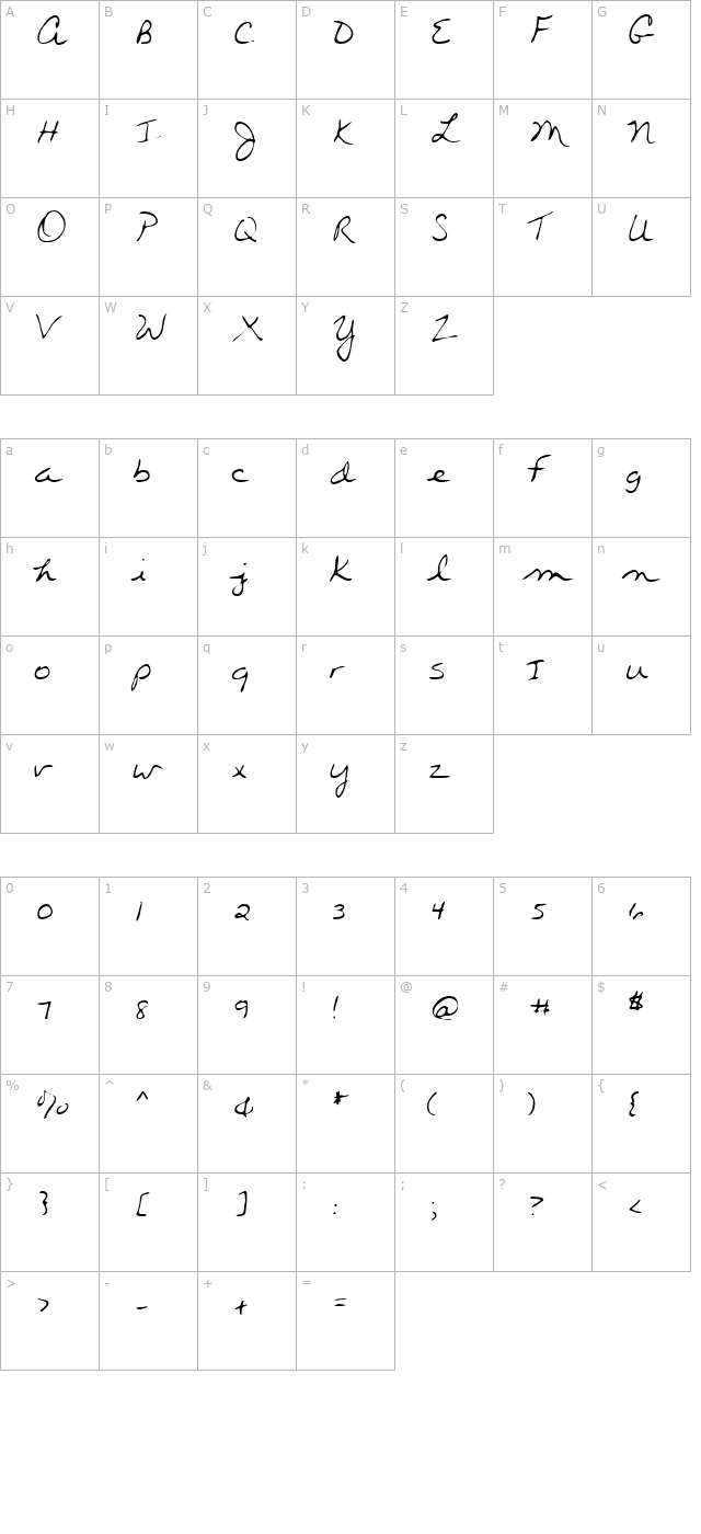 holitas-regular character map