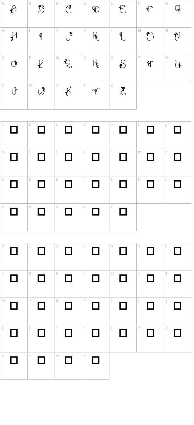 HolLeigh Caps character map