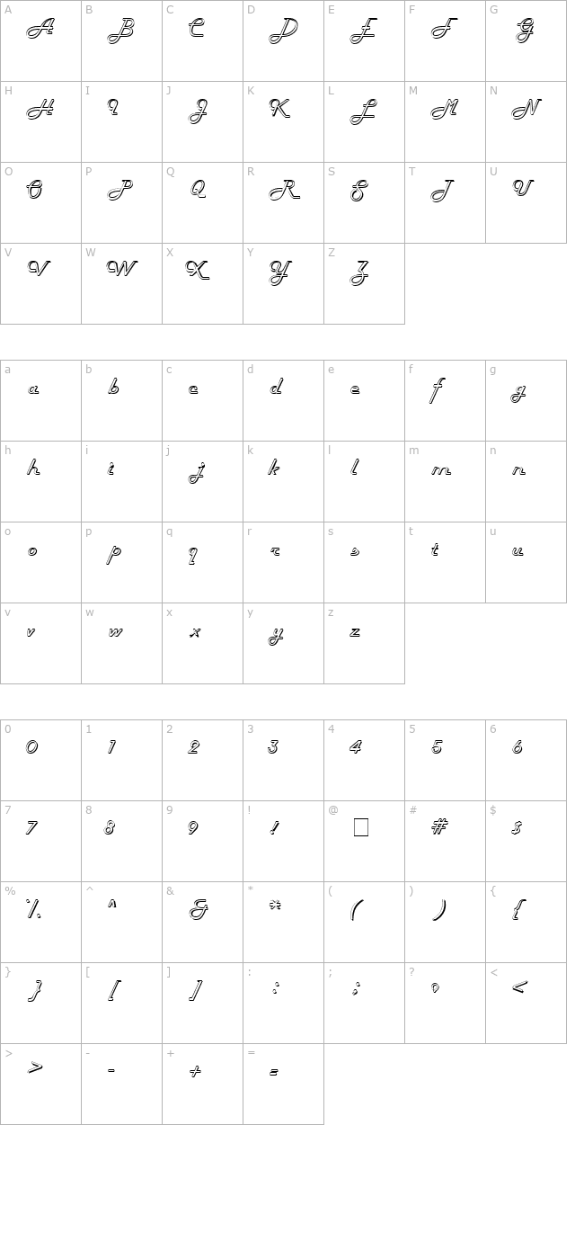 Hollow character map