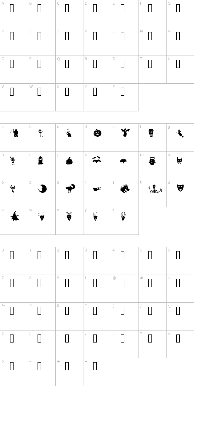 holloweenie-bats character map