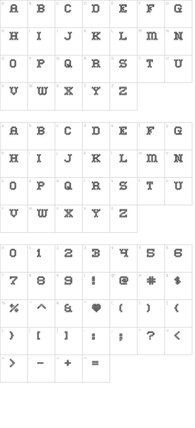 home-sweet-home-outline character map