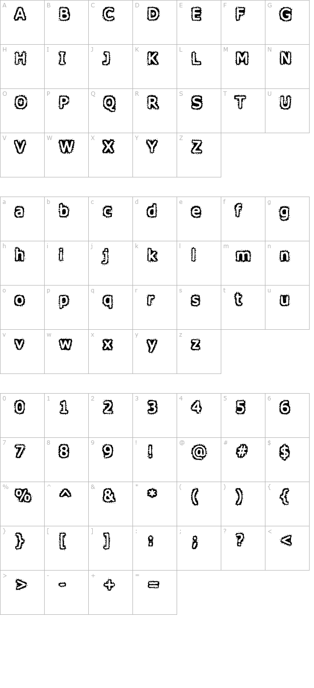 honey-i-spilt-verdana character map