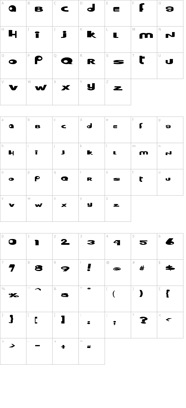 Hooper dooper character map