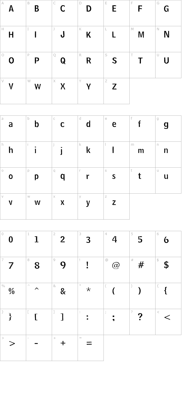 hooskerdont character map