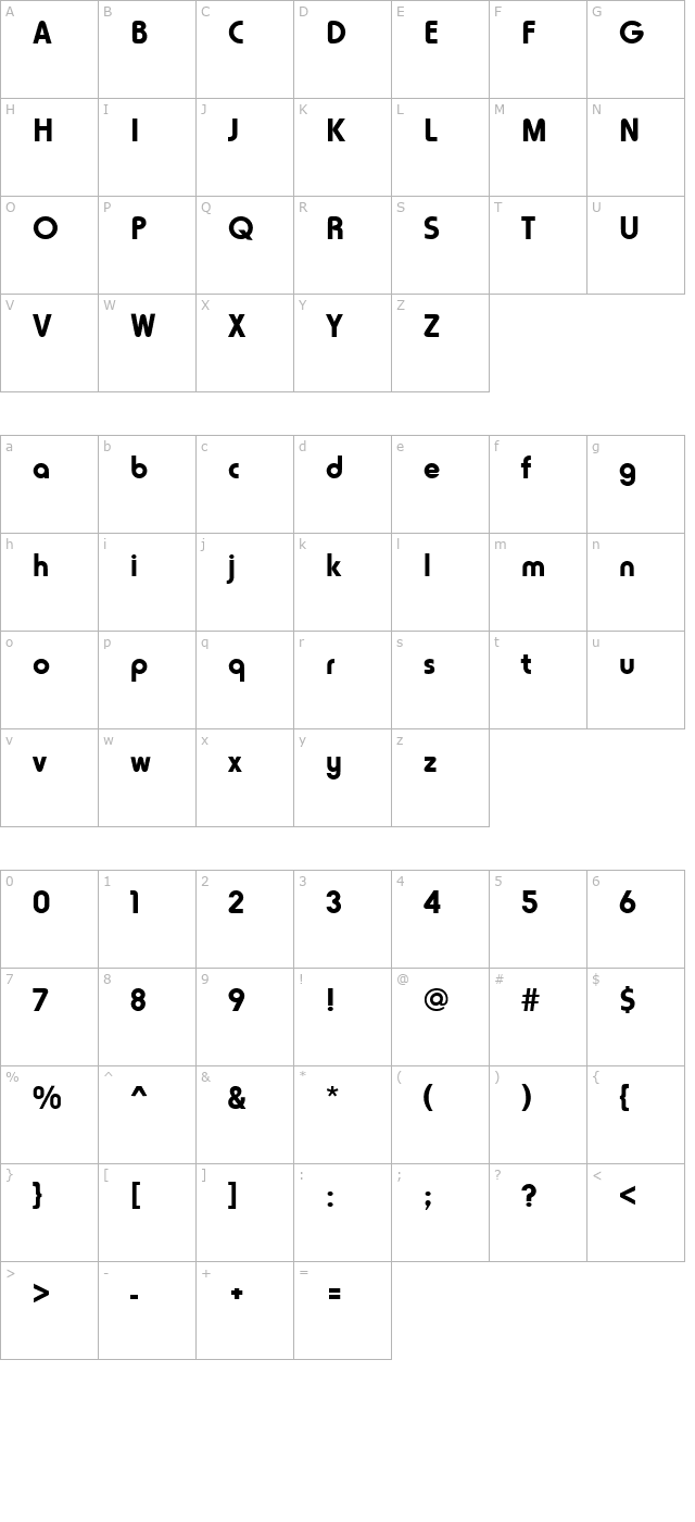 HoratioDBol character map