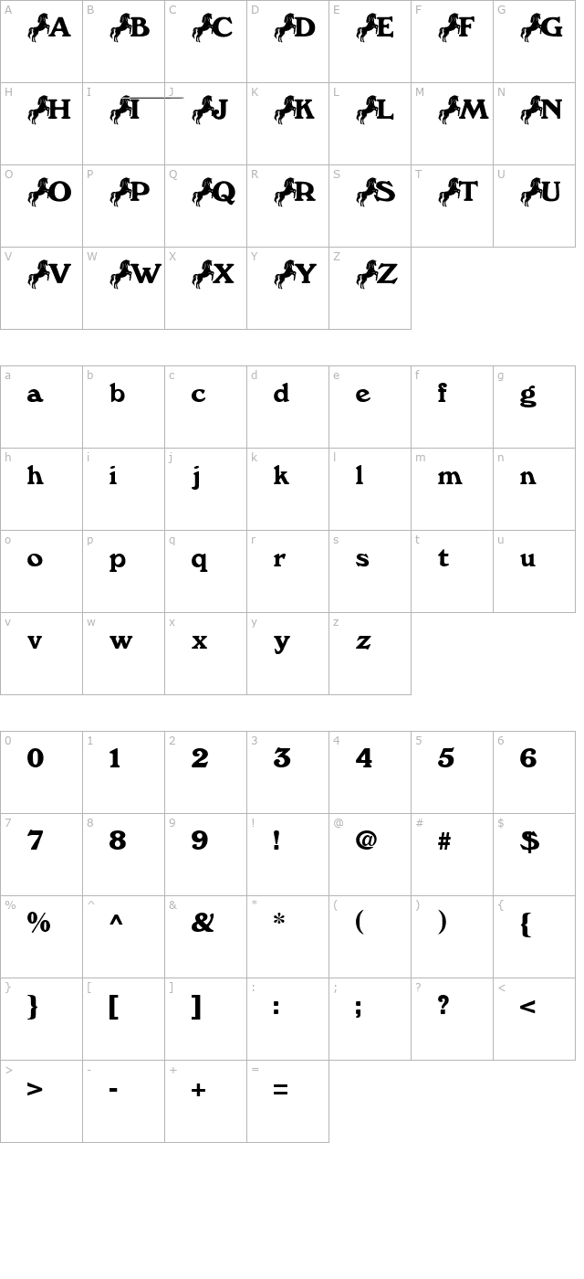 horsepose-becker character map