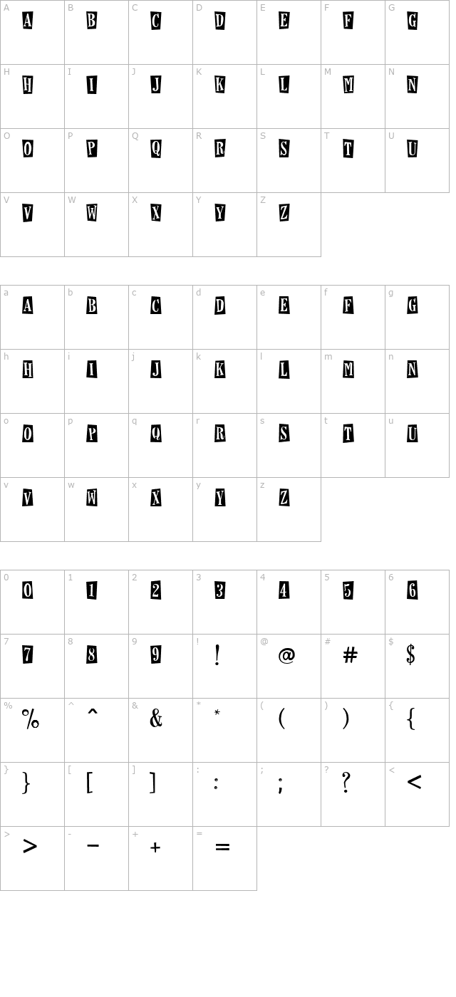 Horseshoes And Lemonade character map