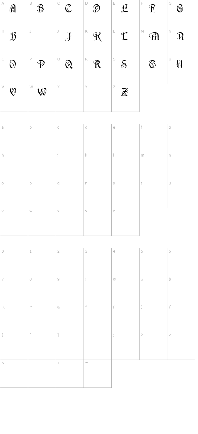 horstcaps character map