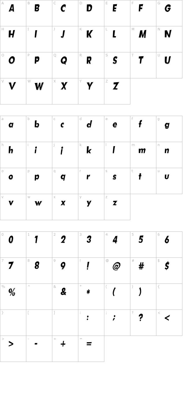 Hotplate (sRB) character map