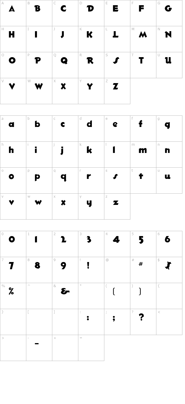 Hotshot2 character map