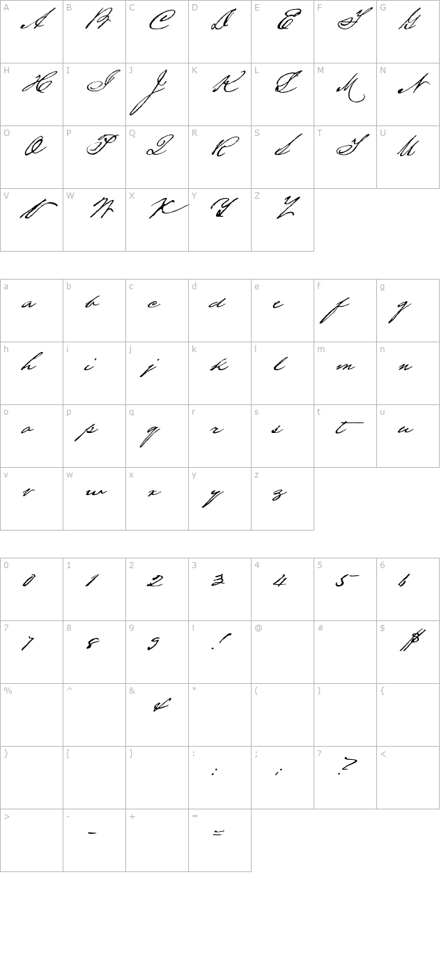 HoustonPen character map