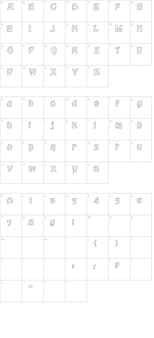 Houters-Normal Hollow character map