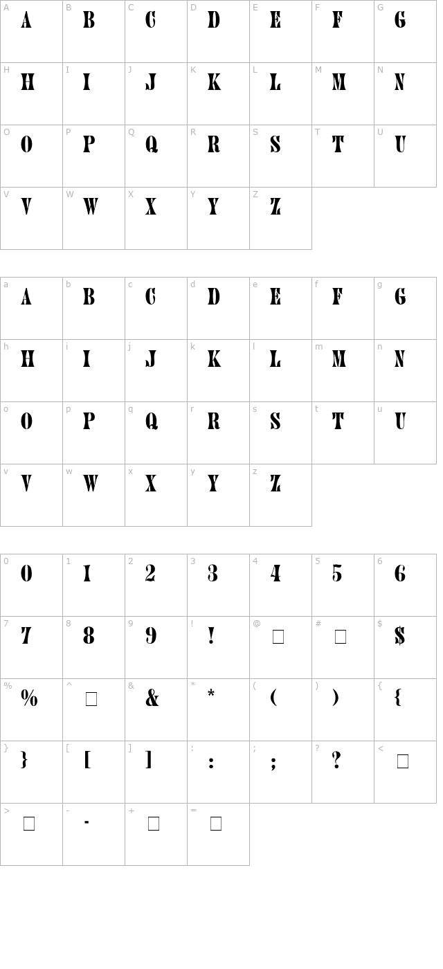 Hubbub SSi character map