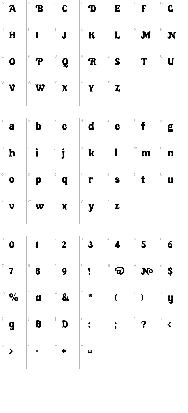 Huckleberry character map