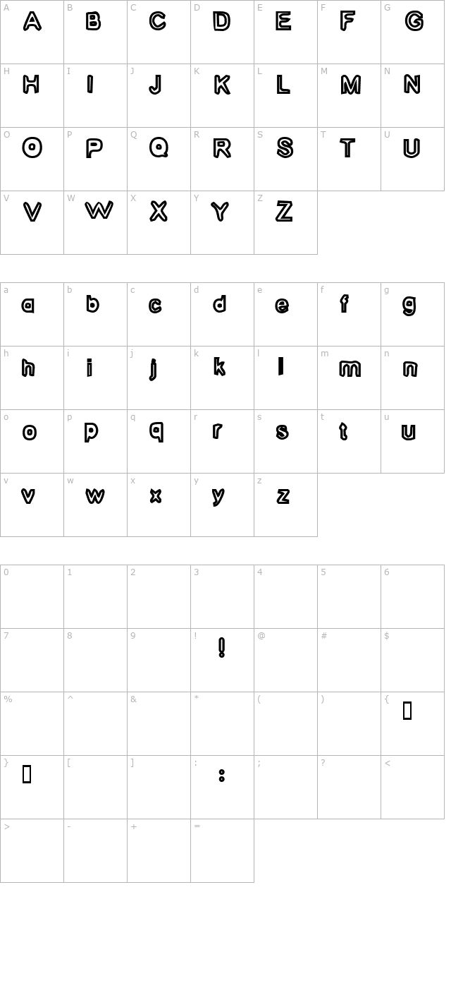 Hug Your Intern 1 character map