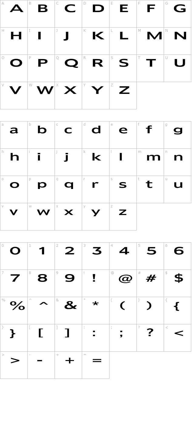 humana-ex character map